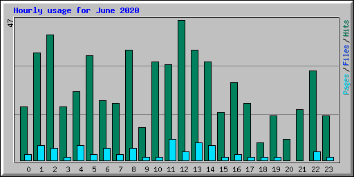 Hourly usage for June 2020